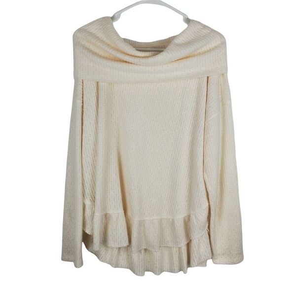 MAEVE ANTHROPOLOGIE Addie Ruffled Hacci Pullover Sweater Loose Flowy Cowl Neck - Picture 3 of 10